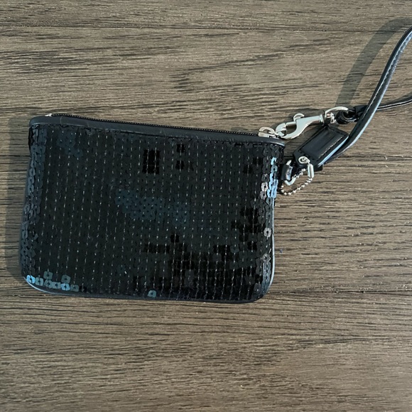 Coach Black Sequin Wristlet - Picture 2 of 3